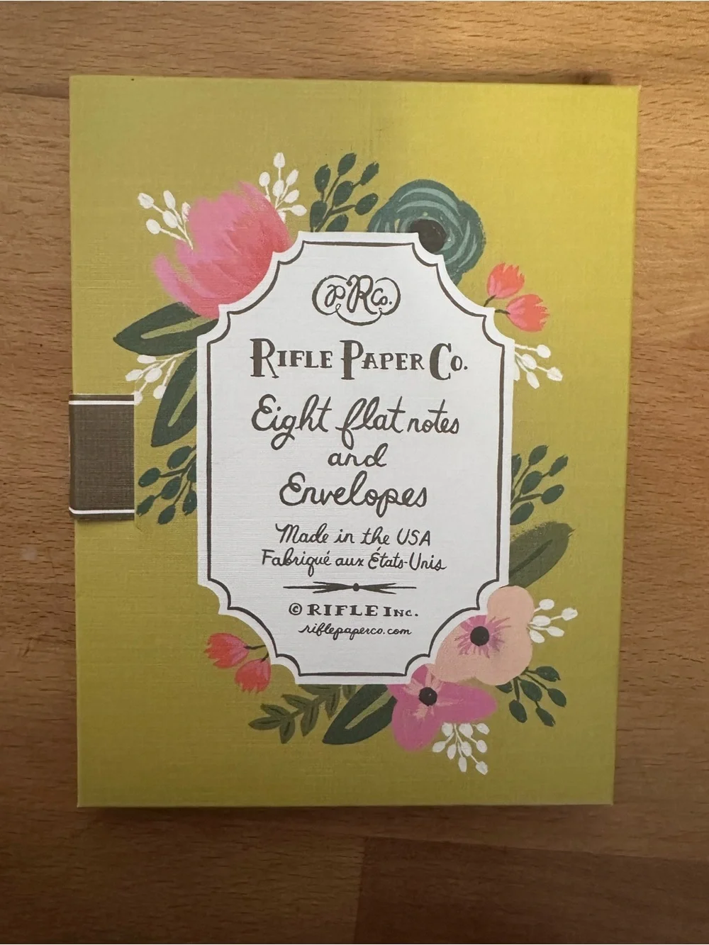 Rifle Paper Co. “J” Monogram flat notes in “Garden Party”